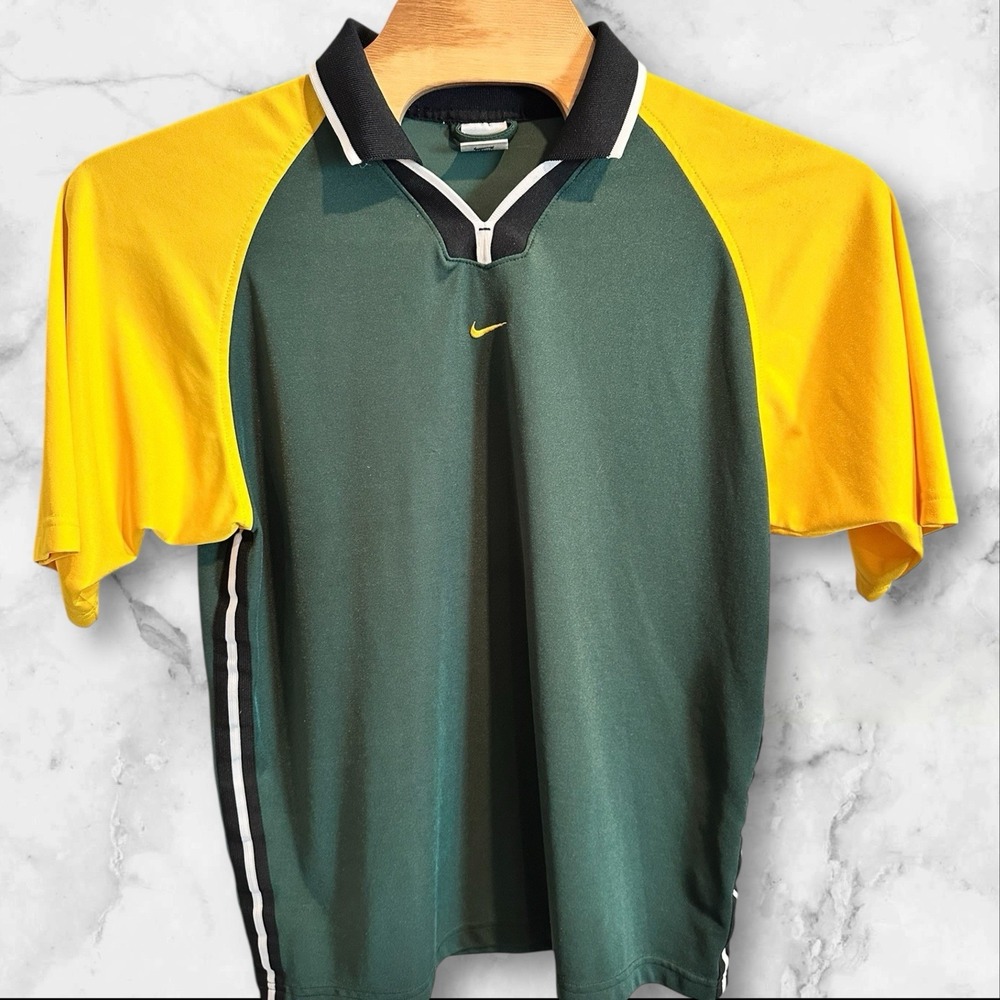 Vintage‎ Nike Jersey Green Yellow Men's Size Medium